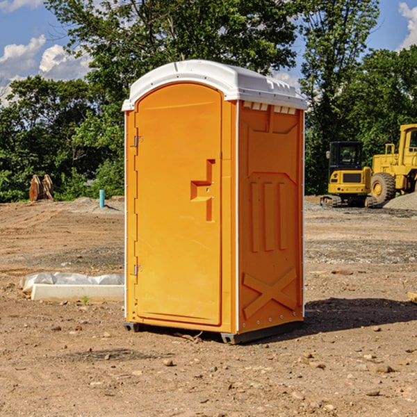 how often are the porta potties cleaned and serviced during a rental period in Langdon